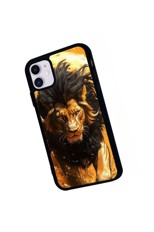 iPhone 11 Uyumlu Aslan Tasarımlı Glossy Premium Kılıf