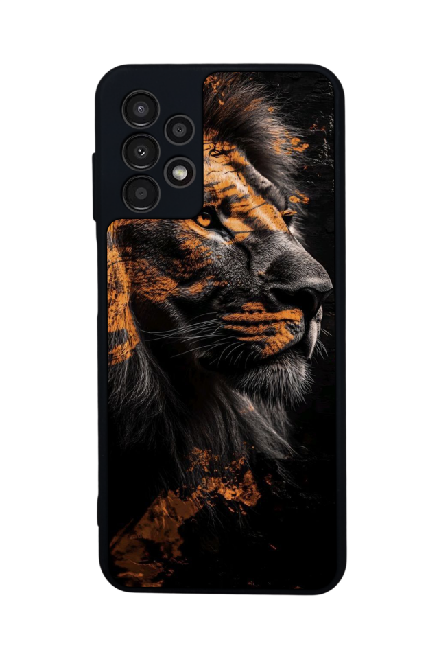 Samsung Galaxy A13 Uyumlu Aslan Tasarımlı Glossy Premium Kılıf