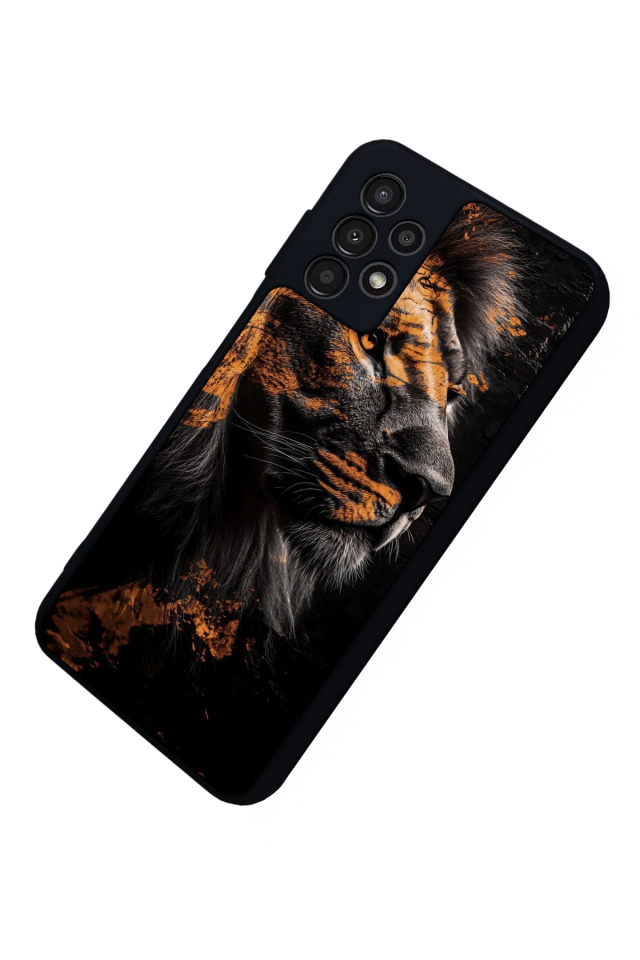 Samsung Galaxy A13 Uyumlu Aslan Tasarımlı Glossy Premium Kılıf