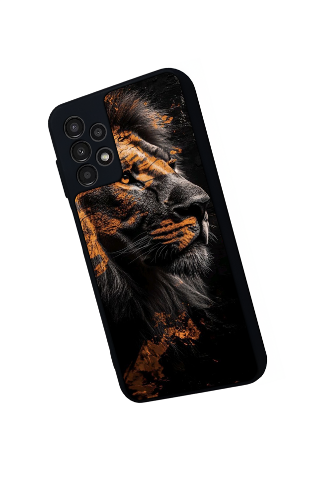 Samsung Galaxy A13 Uyumlu Aslan Tasarımlı Glossy Premium Kılıf