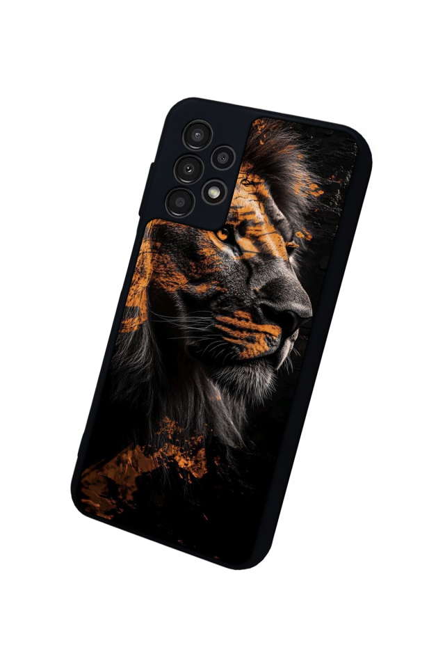 Samsung Galaxy A13 Uyumlu Aslan Tasarımlı Glossy Premium Kılıf