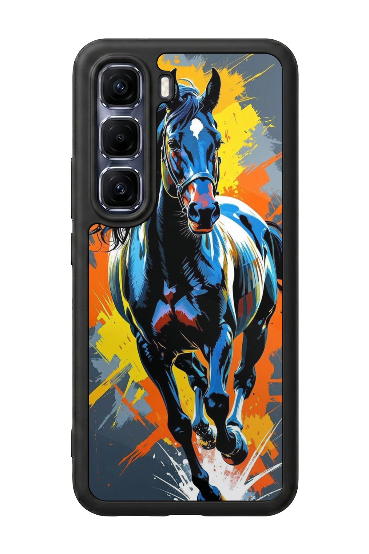 Infinix Hot 60 Pro Plus Uyumlu At Horse Tasarımlı Glossy Premium Kılıf