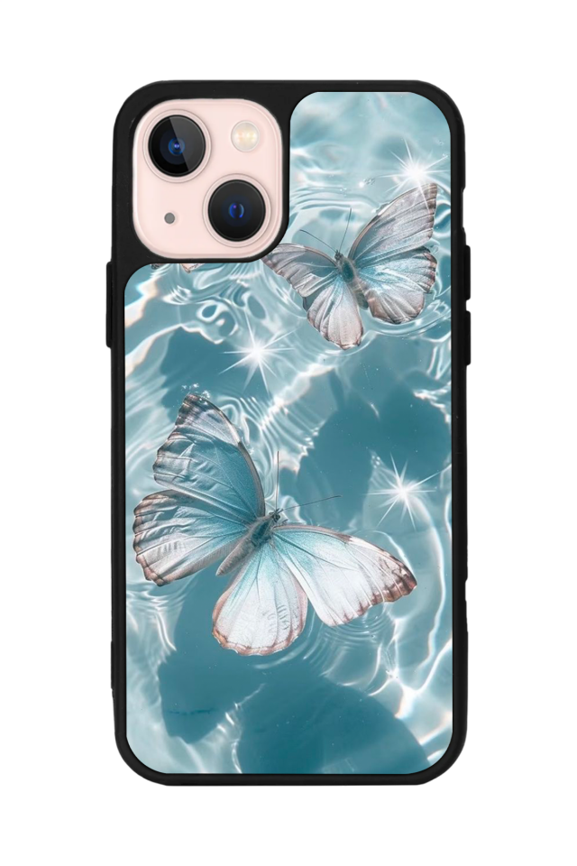 iPhone 13 Mini Uyumlu Kelebek Tasarımlı Glossy Premium Kılıf