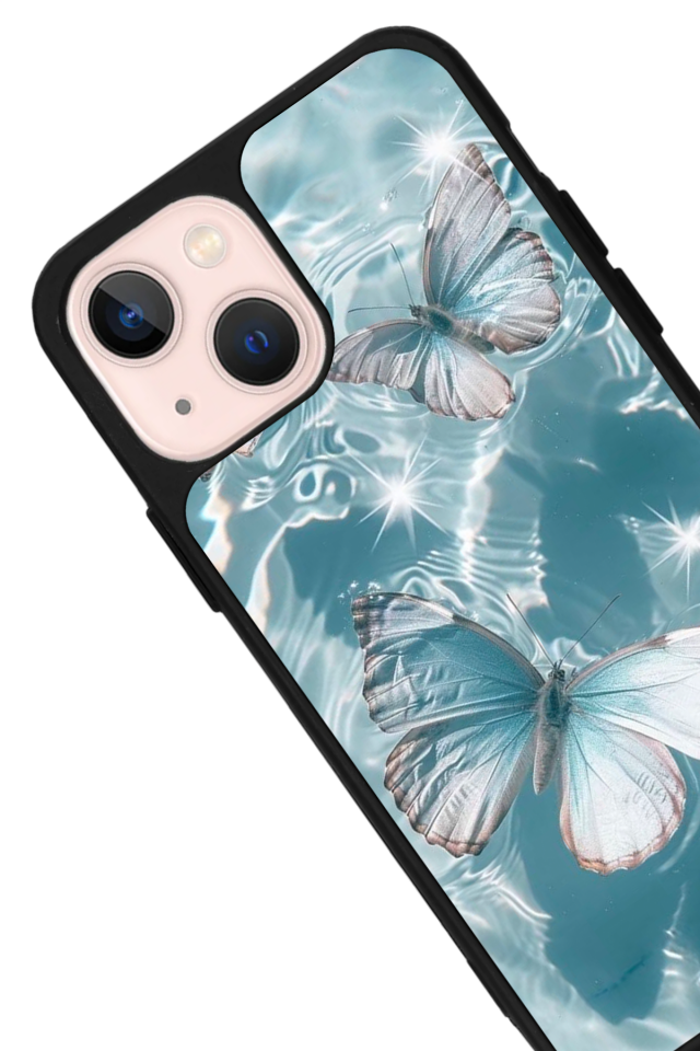 iPhone 13 Mini Uyumlu Kelebek Tasarımlı Glossy Premium Kılıf