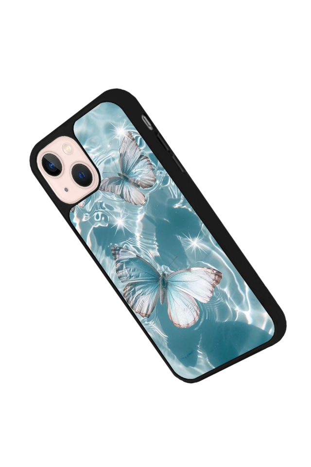 iPhone 13 Mini Uyumlu Kelebek Tasarımlı Glossy Premium Kılıf