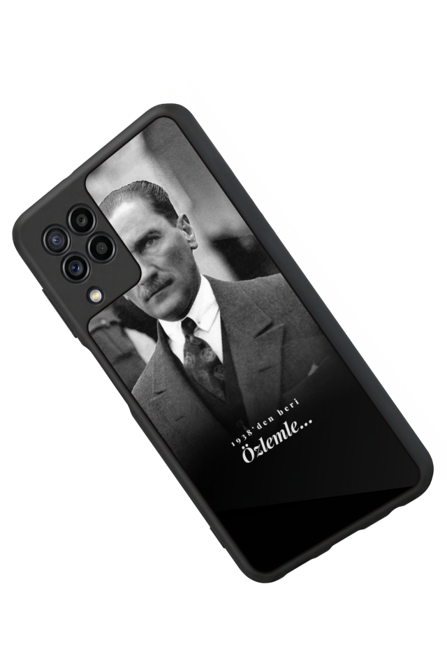Samsung Galaxy M22 Uyumlu Mustafa Kemal Ataturk Tasarımlı Glossy Premium Kılıf