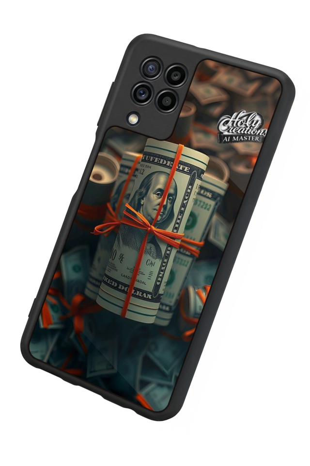 Samsung Galaxy M32 Uyumlu Para Tasarımlı Glossy Premium Kılıf