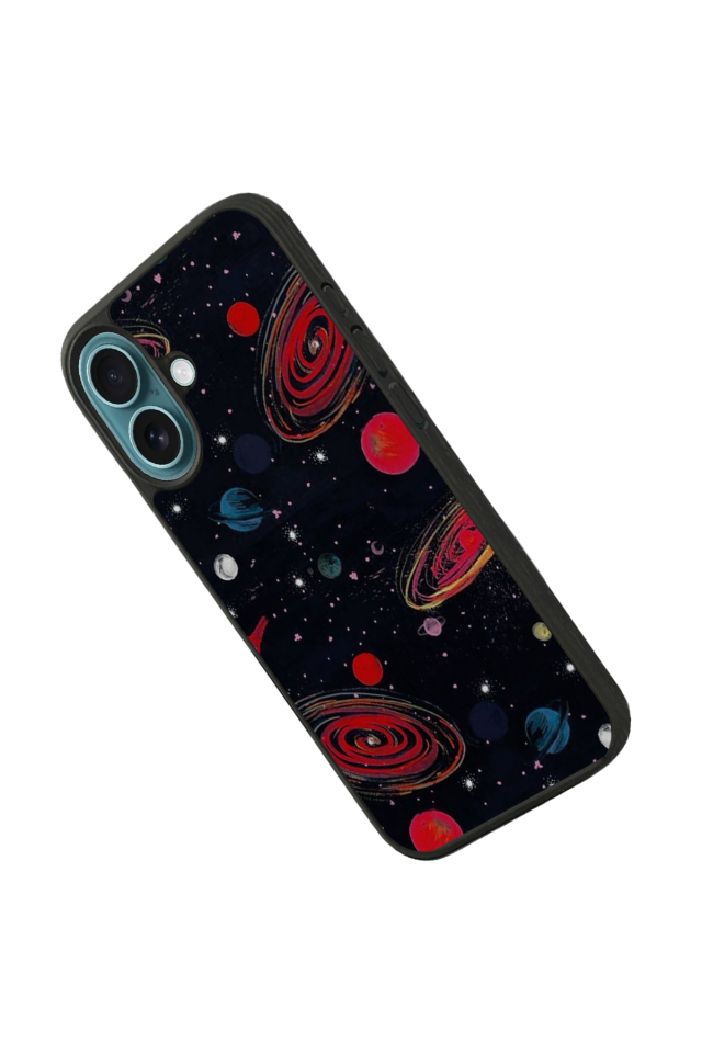 iPhone 16 Uyumlu Uzay Tasarımlı Glossy Premium Kılıf