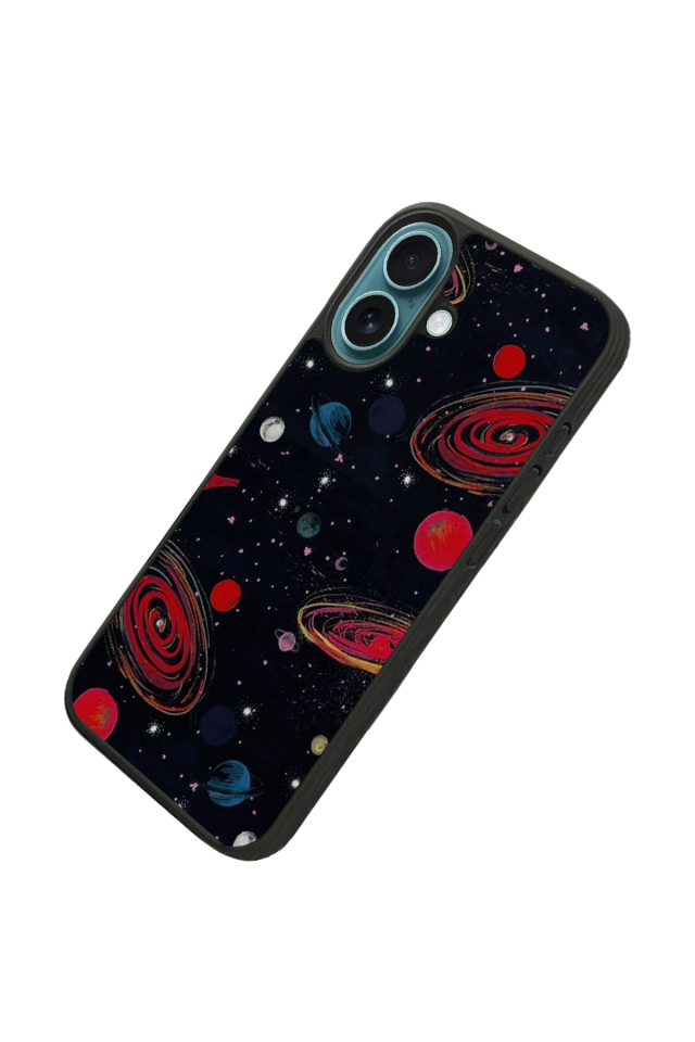 iPhone 16 Uyumlu Uzay Tasarımlı Glossy Premium Kılıf
