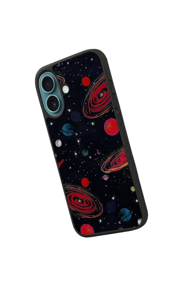 iPhone 16 Uyumlu Uzay Tasarımlı Glossy Premium Kılıf