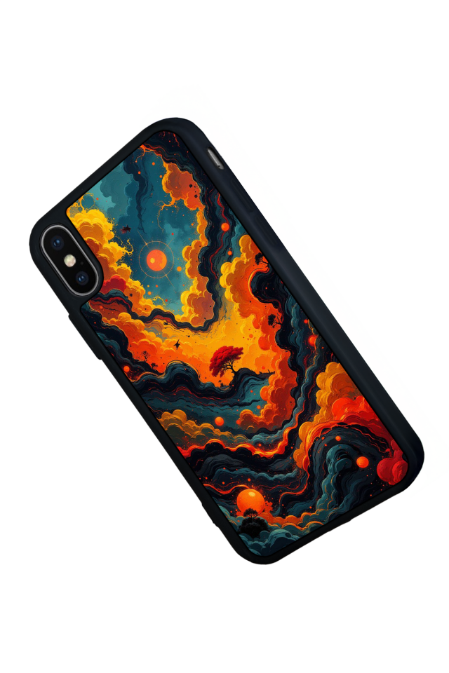iPhone XS Max Uyumlu Abstract Tasarımlı Glossy Premium Kılıf