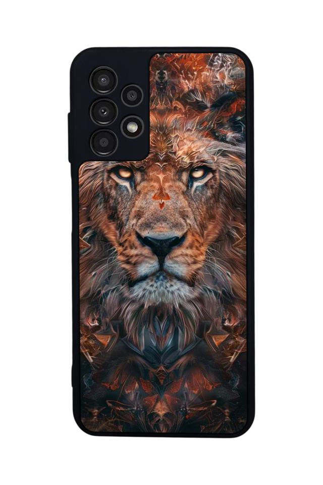 Samsung Galaxy A13 Uyumlu Aslan Tasarımlı Glossy Premium Kılıf