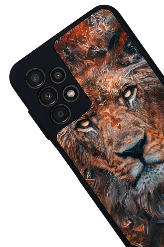 Samsung Galaxy A13 Uyumlu Aslan Tasarımlı Glossy Premium Kılıf