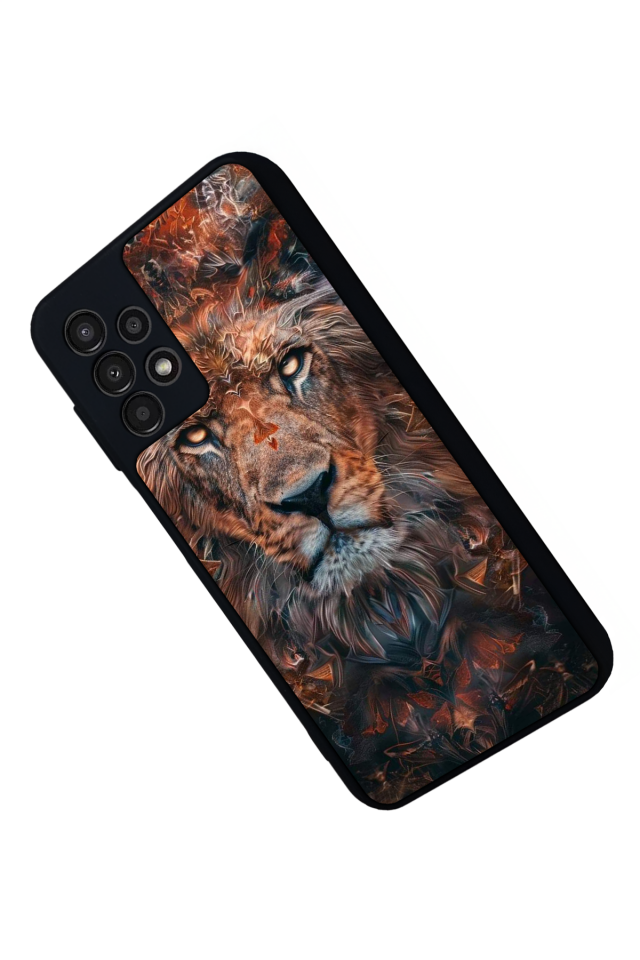 Samsung Galaxy A13 Uyumlu Aslan Tasarımlı Glossy Premium Kılıf