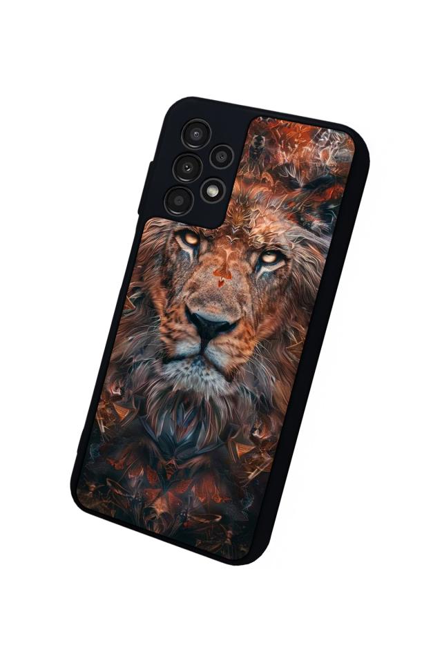 Samsung Galaxy A13 Uyumlu Aslan Tasarımlı Glossy Premium Kılıf