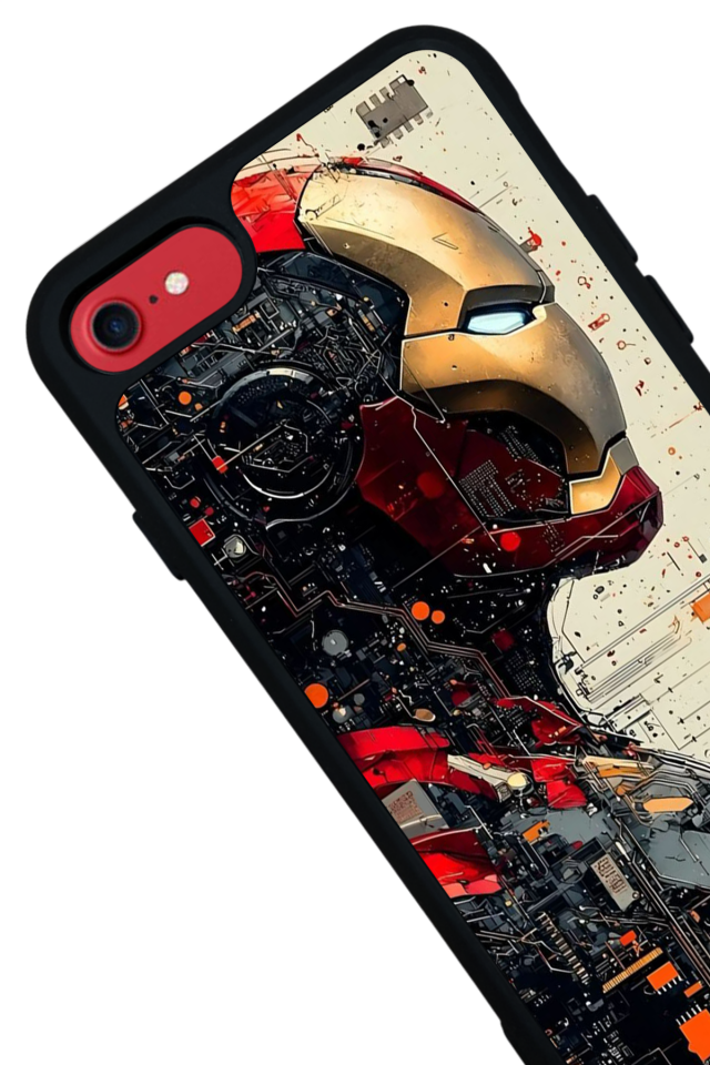 iPhone 7 Uyumlu  Iron Man ( Demir Adam ) Tasarımlı Glossy Premium Kılıf
