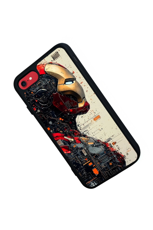 iPhone 7 Uyumlu  Iron Man ( Demir Adam ) Tasarımlı Glossy Premium Kılıf