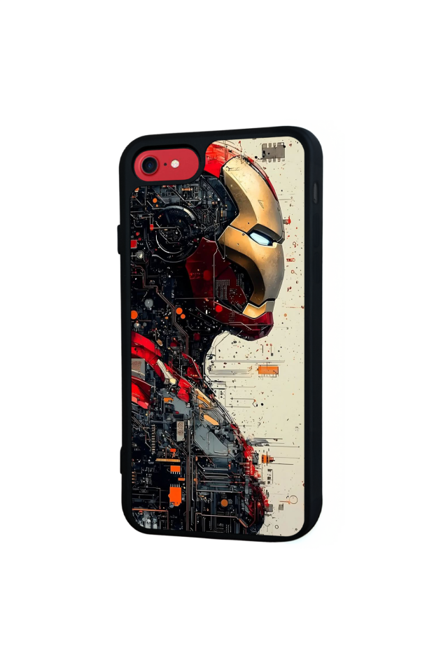 iPhone 7 Uyumlu  Iron Man ( Demir Adam ) Tasarımlı Glossy Premium Kılıf