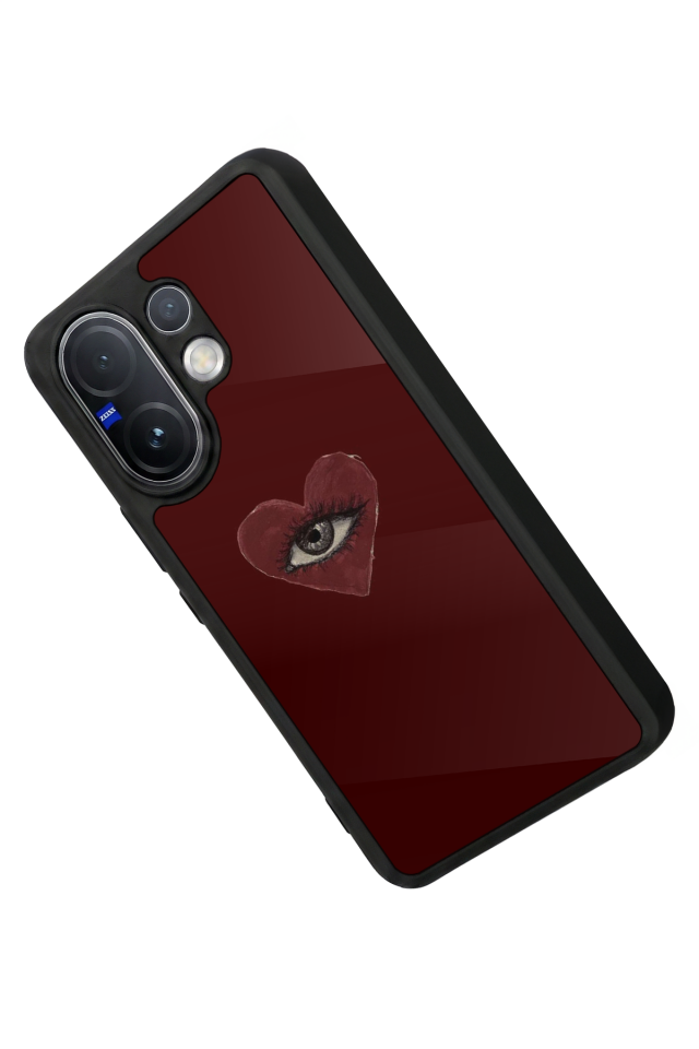 Vivo V60 Uyumlu Kalp Love Tasarımlı Glossy Premium Kılıf