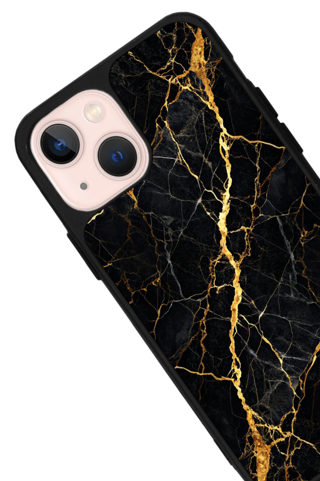 iPhone 14 Plus Uyumlu Mermer Marble Tasarımlı Glossy Premium Kılıf