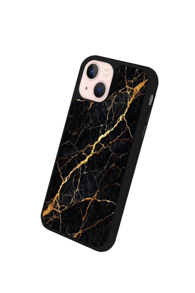 iPhone 14 Plus Uyumlu Mermer Marble Tasarımlı Glossy Premium Kılıf