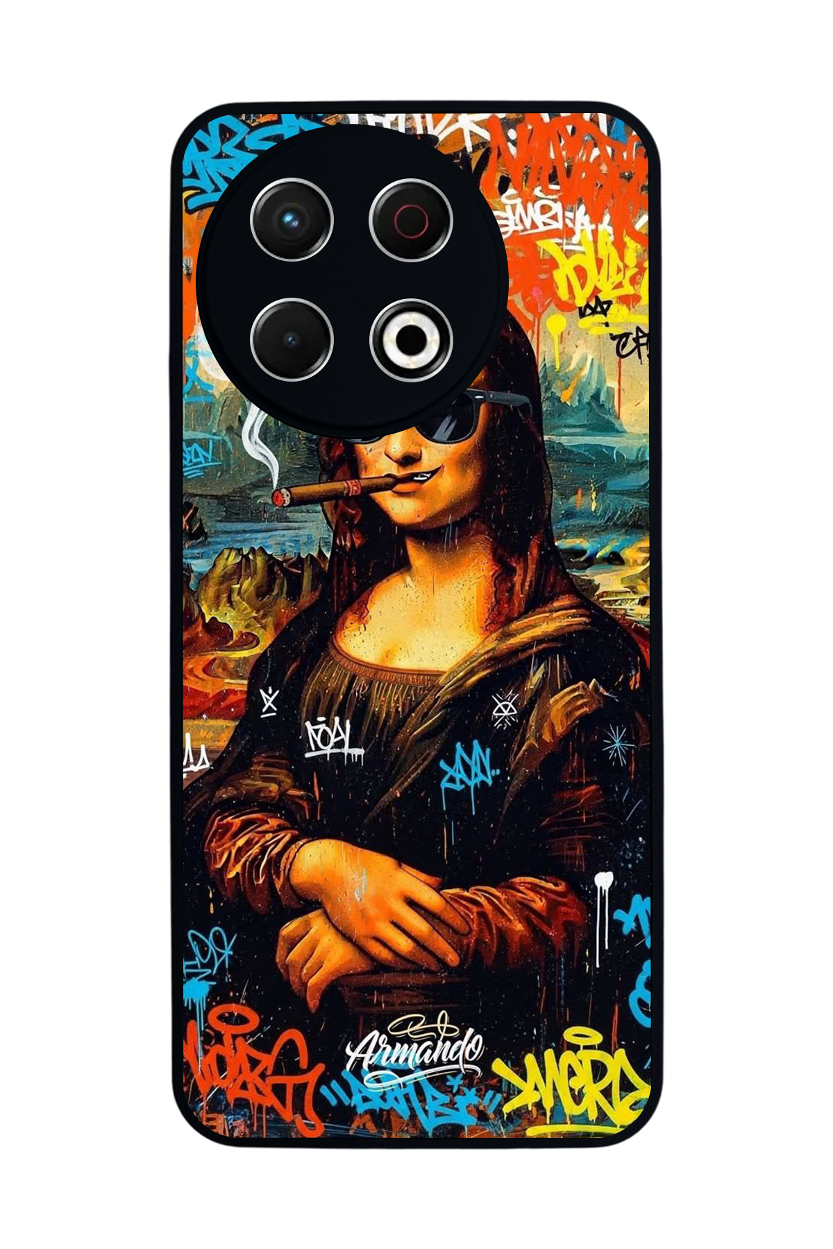 Tecno Spark 30 Pro Uyumlu Monalisa Tasarımlı Glossy Premium Kılıf