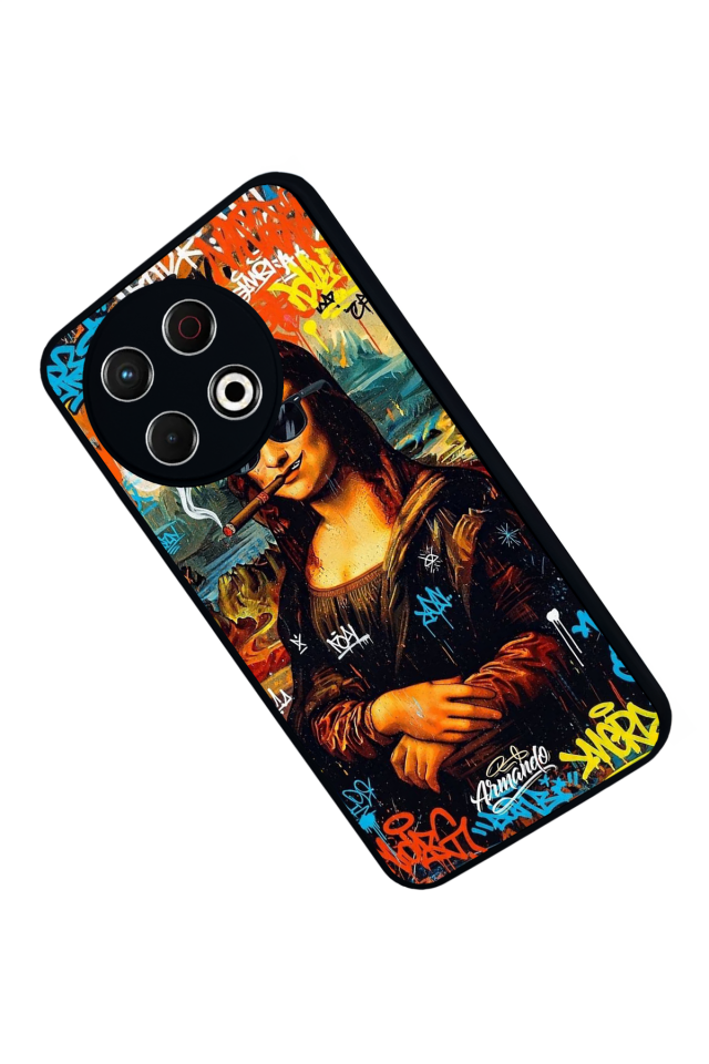 Tecno Spark 30 Pro Uyumlu Monalisa Tasarımlı Glossy Premium Kılıf