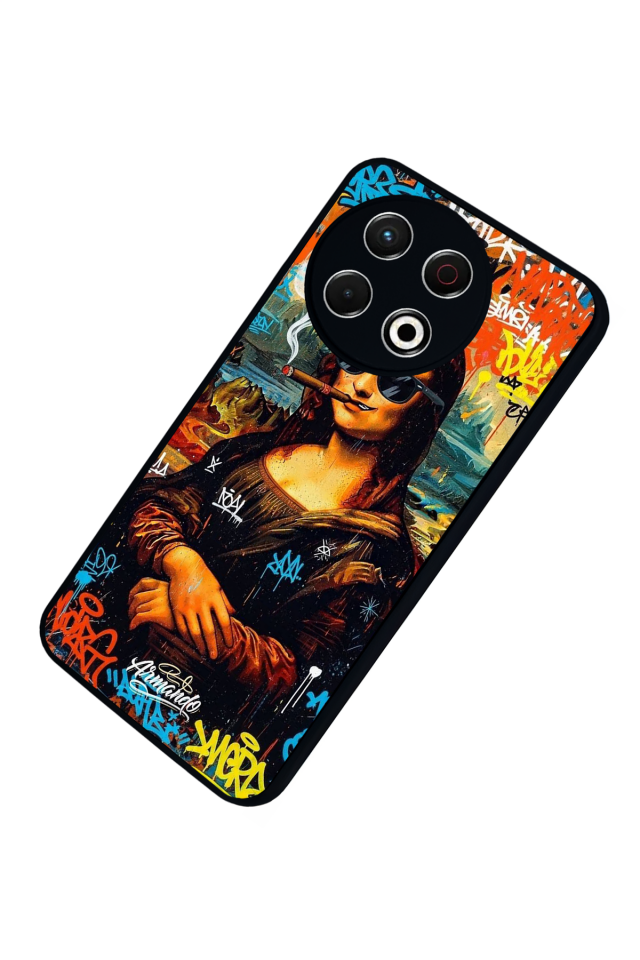 Tecno Spark 30 Pro Uyumlu Monalisa Tasarımlı Glossy Premium Kılıf