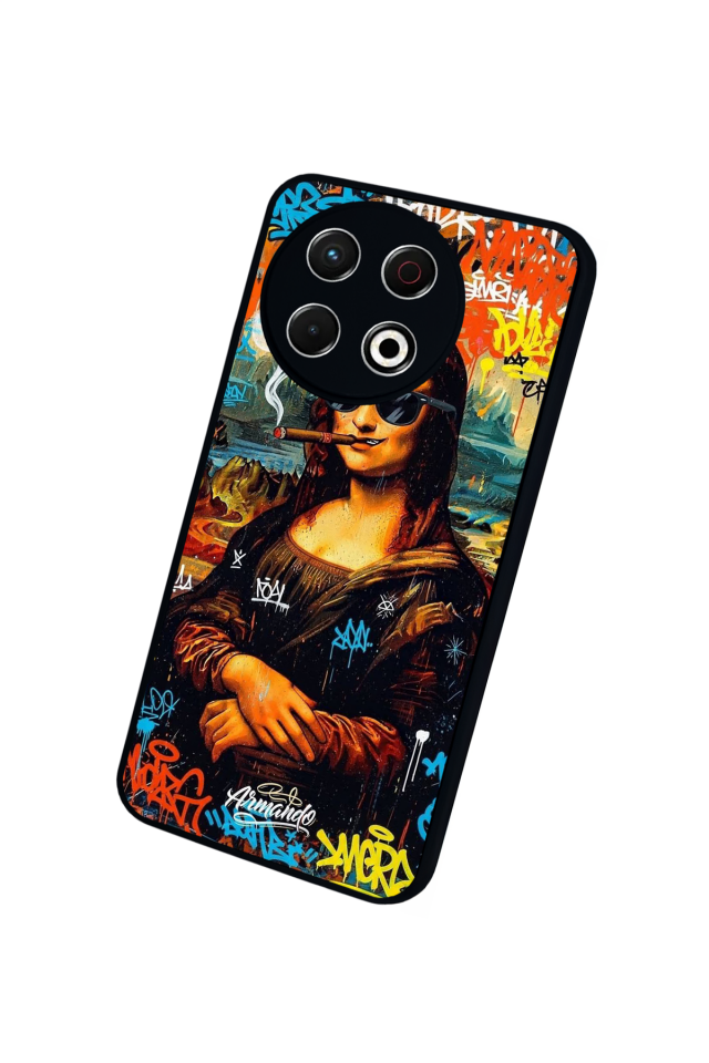 Tecno Spark 30 Pro Uyumlu Monalisa Tasarımlı Glossy Premium Kılıf