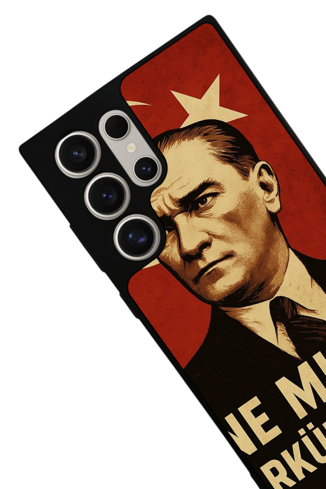 Samsung Galaxy S23 Ultra Uyumlu  Mustafa Kemal Ataturk Tasarımlı Glossy Premium Kılıf