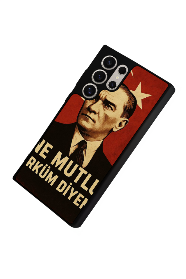 Samsung Galaxy S23 Ultra Uyumlu  Mustafa Kemal Ataturk Tasarımlı Glossy Premium Kılıf
