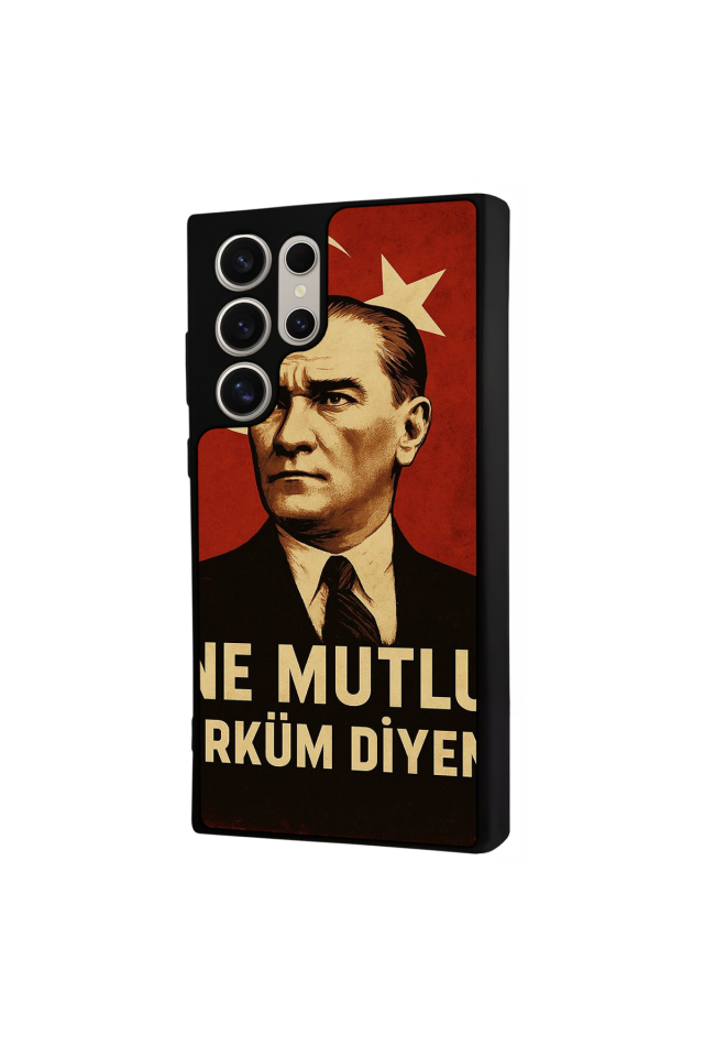Samsung Galaxy S23 Ultra Uyumlu  Mustafa Kemal Ataturk Tasarımlı Glossy Premium Kılıf