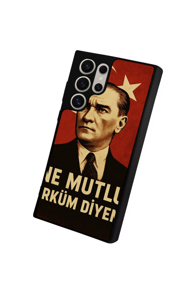 Samsung Galaxy S23 Ultra Uyumlu  Mustafa Kemal Ataturk Tasarımlı Glossy Premium Kılıf