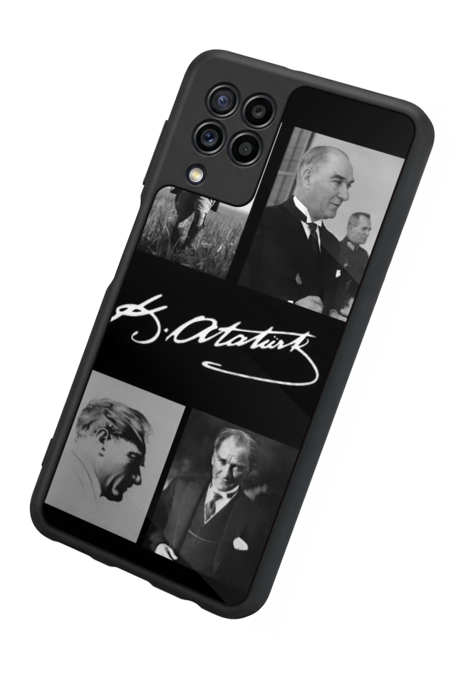 Samsung Galaxy M22 Uyumlu Mustafa Kemal Ataturk Tasarımlı Glossy Premium Kılıf