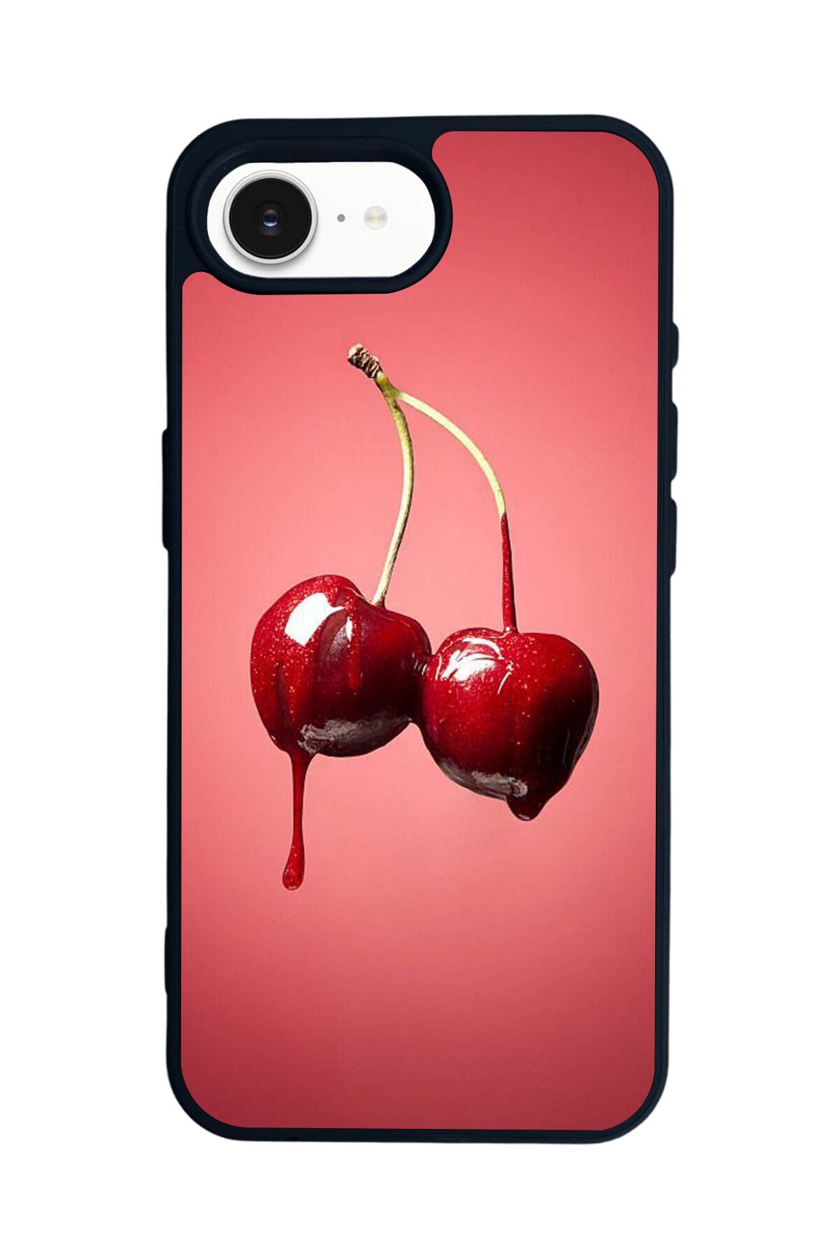 iPhone 16E Uyumlu Kiraz Tasarımlı Glossy Premium Kılıf