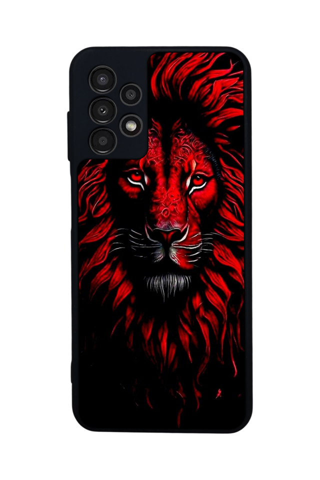 Samsung Galaxy A13 Uyumlu Aslan Tasarımlı Glossy Premium Kılıf