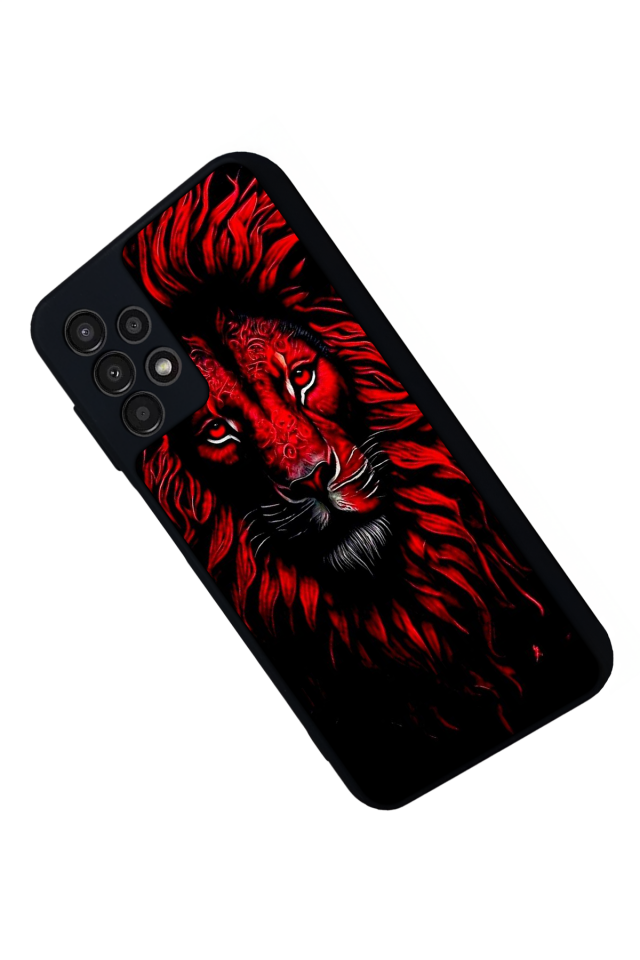 Samsung Galaxy A13 Uyumlu Aslan Tasarımlı Glossy Premium Kılıf
