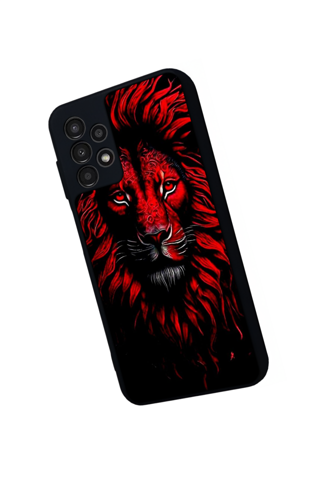 Samsung Galaxy A13 Uyumlu Aslan Tasarımlı Glossy Premium Kılıf