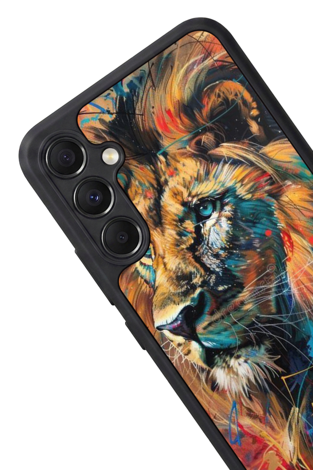 Samsung Galaxy M34 Uyumlu Aslan Tasarımlı Glossy Premium Kılıf