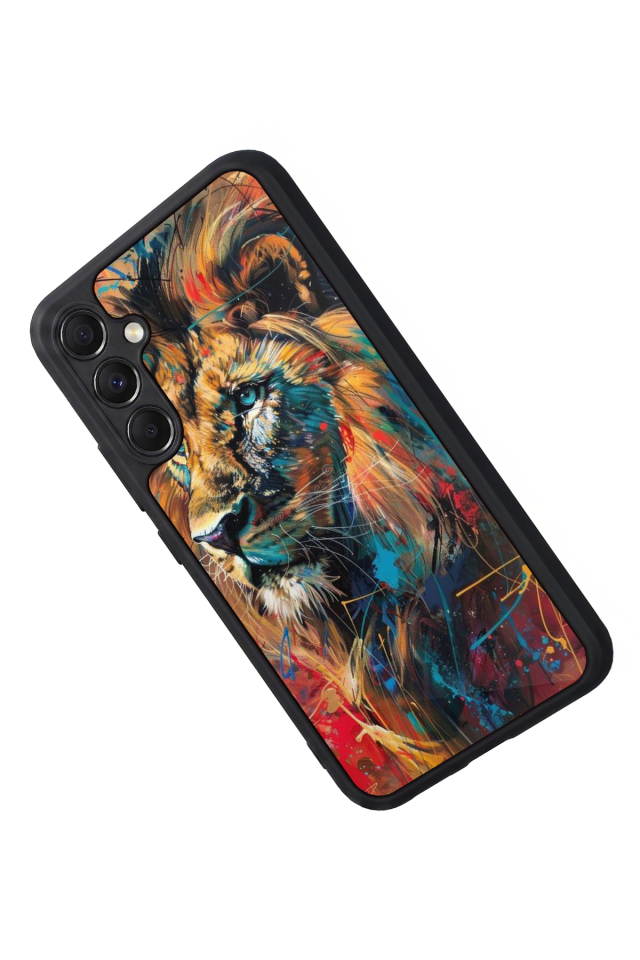 Samsung Galaxy M34 Uyumlu Aslan Tasarımlı Glossy Premium Kılıf