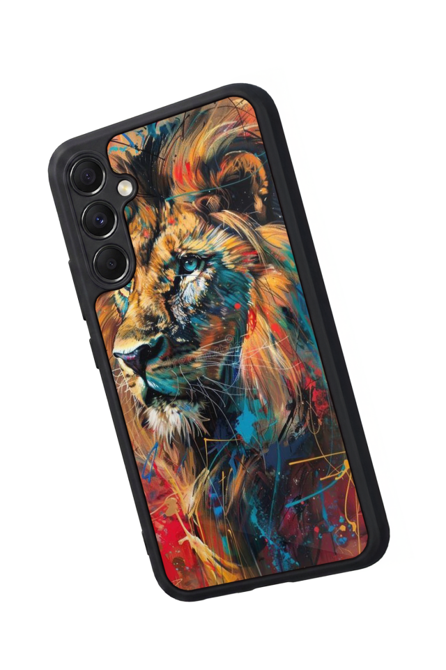 Samsung Galaxy M34 Uyumlu Aslan Tasarımlı Glossy Premium Kılıf