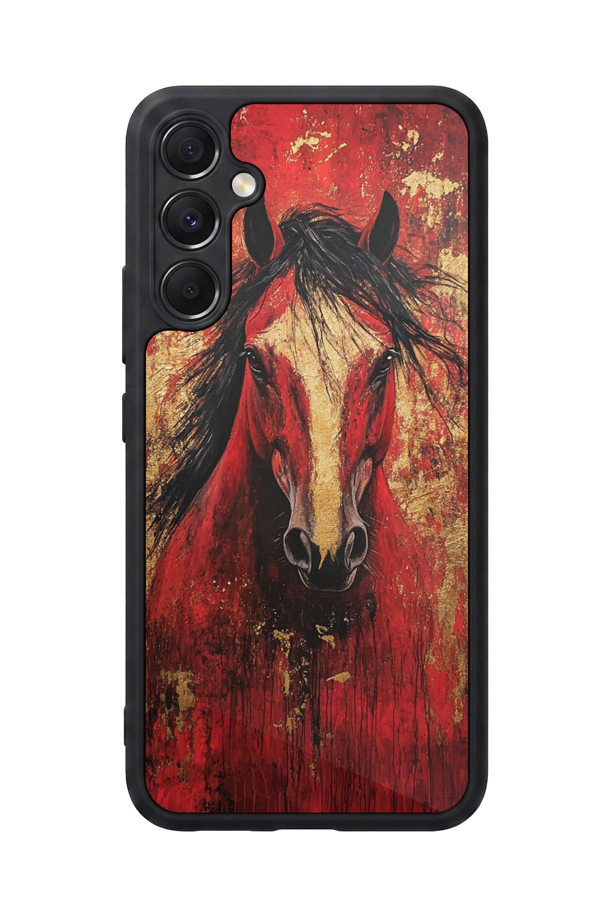 Samsung Galaxy A34 Uyumlu At Horse Tasarımlı Glossy Premium Kılıf
