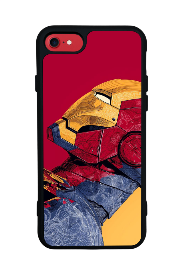 iPhone 7 Uyumlu  Iron Man ( Demir Adam ) Tasarımlı Glossy Premium Kılıf