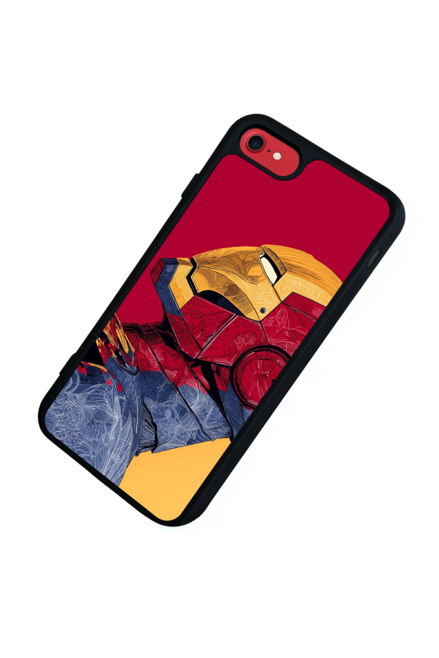 iPhone 7 Uyumlu  Iron Man ( Demir Adam ) Tasarımlı Glossy Premium Kılıf