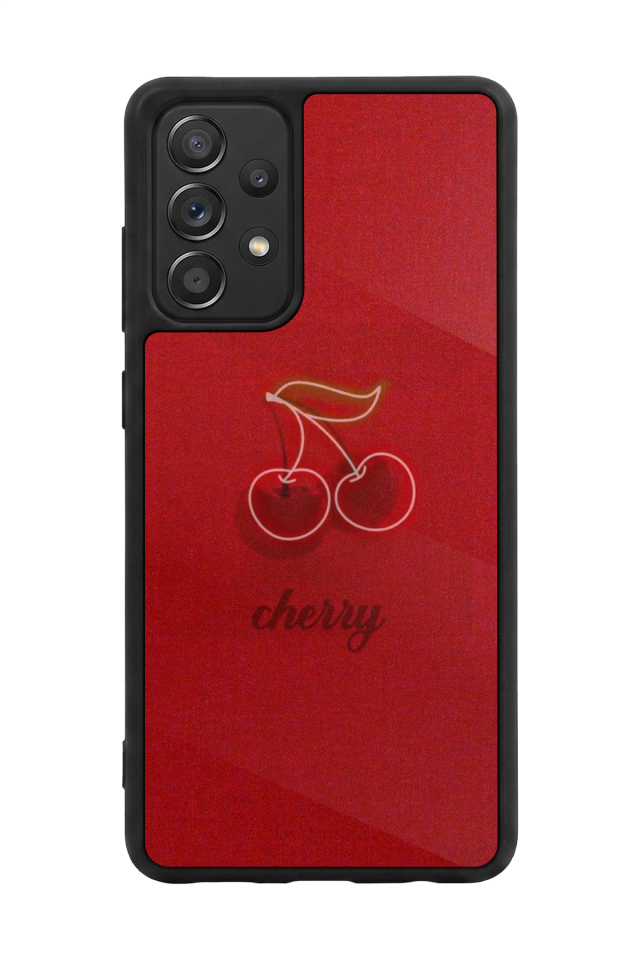 Samsung Galaxy A72 Uyumlu Kiraz Tasarımlı Glossy Premium Kılıf