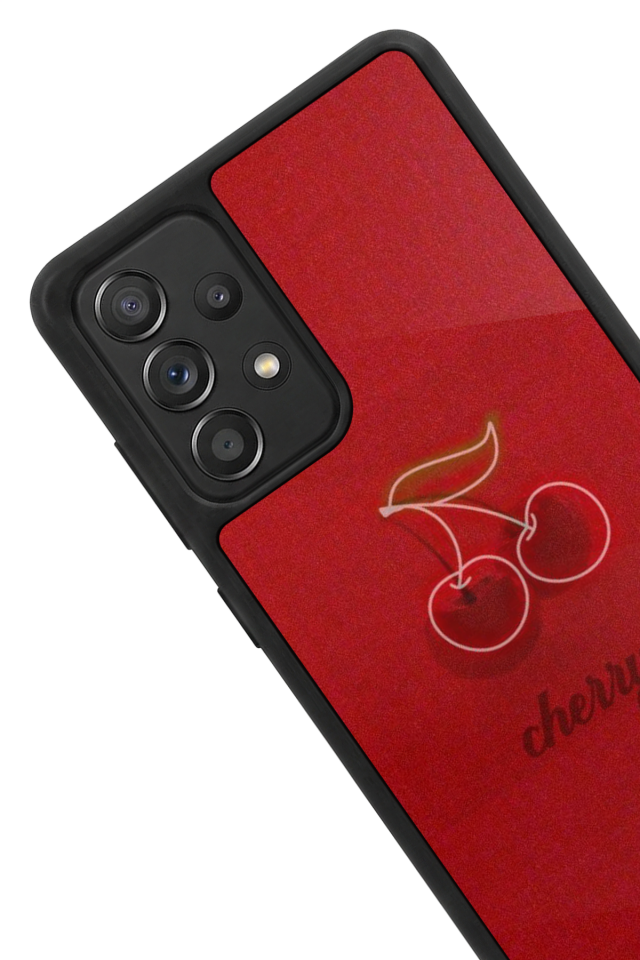 Samsung Galaxy A72 Uyumlu Kiraz Tasarımlı Glossy Premium Kılıf