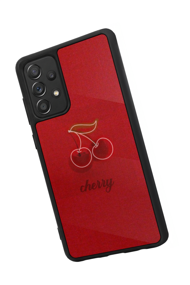 Samsung Galaxy A72 Uyumlu Kiraz Tasarımlı Glossy Premium Kılıf