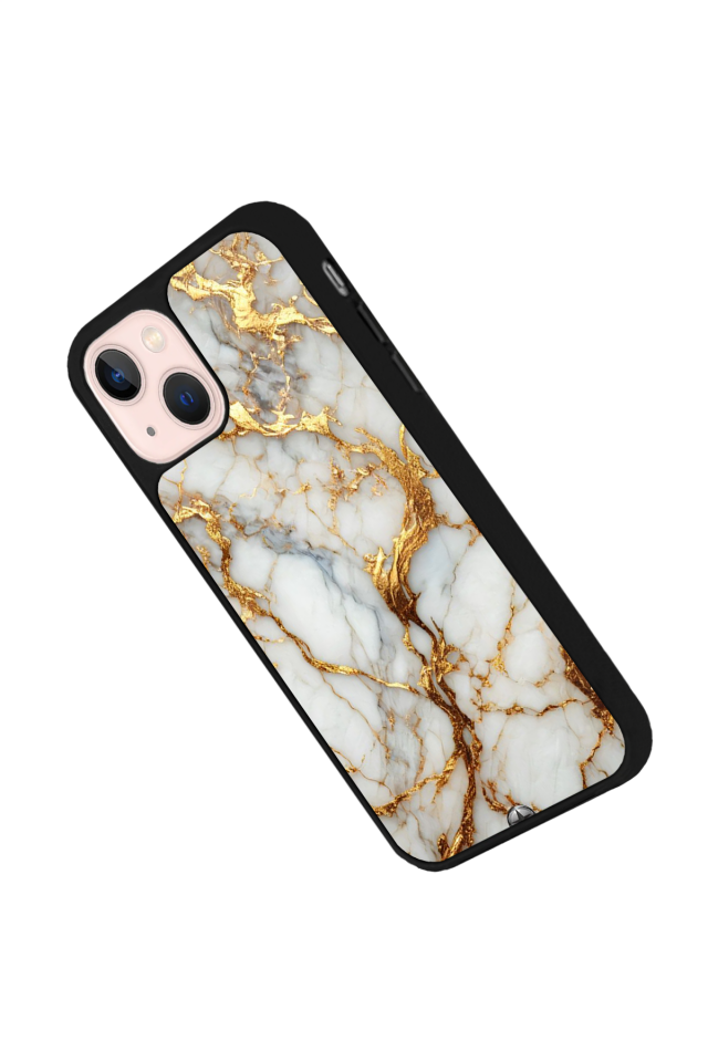 iPhone 14 Plus Uyumlu Mermer Marble Tasarımlı Glossy Premium Kılıf