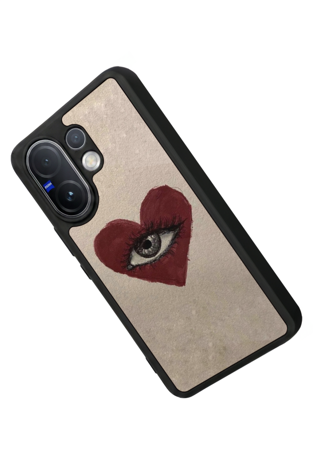 Vivo V60 Uyumlu Kalp Love Tasarımlı Glossy Premium Kılıf