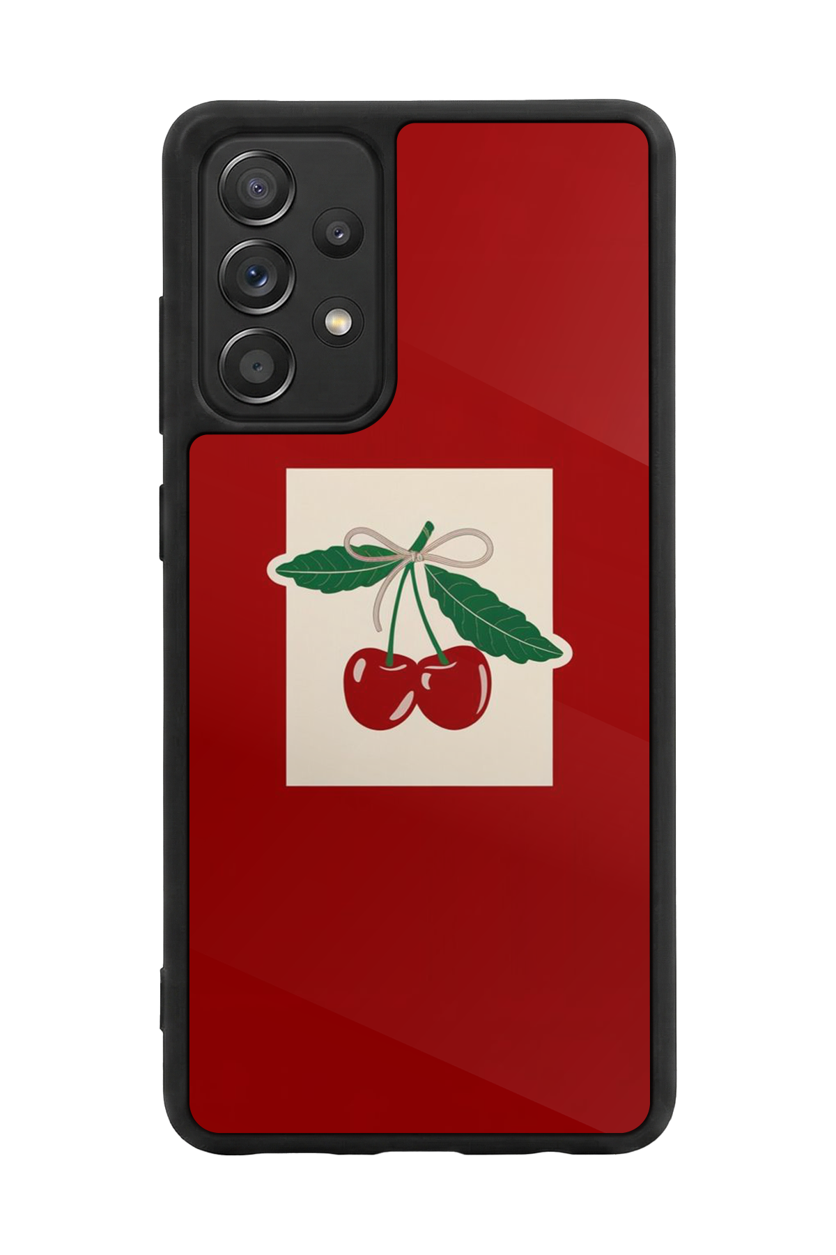 Samsung Galaxy A72 Uyumlu Kiraz Tasarımlı Glossy Premium Kılıf